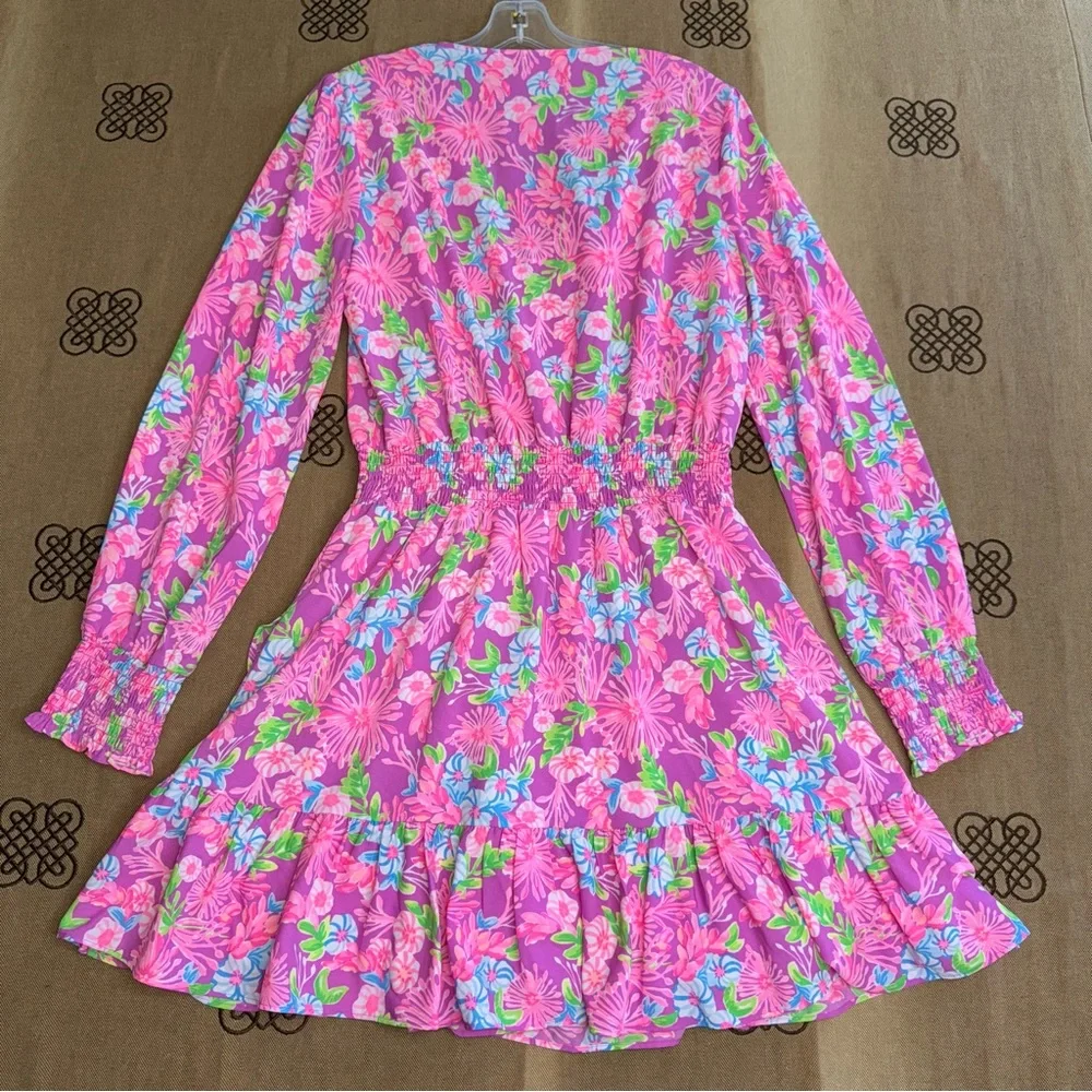 Lilly Pulitzer Cristiana Stretch Dress Moms The Word Amethyst Size 12 - Picture 11 of 16